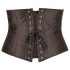Cottelli Plus Size - Satin Talje Korset (Sort) - 3XL