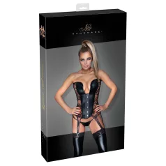 Noir - corset med hofteholder - blonde - sort