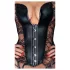 Noir - corset med hofteholder - blonde - sort