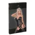 Noir - lingerioverdel med strømpeholder - leopardmønster - sort