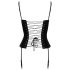 Cottelli Party - Satin Korset med Strømpeholder (sort) - M