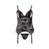 Cottelli - Blomstertop til kvinder, i plus size (sort)