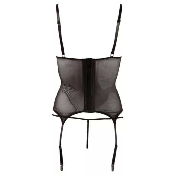 Cottelli - gennemsigtig top - skinnende striber - sort