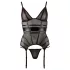 Cottelli - gennemsigtig top - skinnende striber - sort