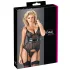 Cottelli - gennemsigtig top - skinnende striber - sort - L