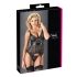 Cottelli - Glitrende stribet, gennemsigtig top (sort) - XL