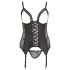 Cottelli Plus Size - Justerbar strømpeholdertop (sort)