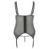 Cottelli Plus Size - Justerbar strømpeholdertop (sort)