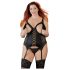 Cottelli Plus Size - Justerbar strømpeholdertop (sort)