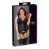 Cottelli Plus Size - Justerbar strømpeholdertop (sort) - 3XL