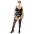 Cottelli Plus Size - Justerbar strømpeholdertop (sort) - 3XL