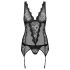 Obsessive Emperita - top og tanga med fine broderier (sort)