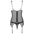 Obsessive Emperita - top og tanga med fine broderier (sort)