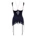 Abierta Fina - glitrende kæde top og tanga (sort) - 85C/XL