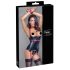 Cottelli Bondage - Skinnende top med push-up og halsbånd (sort) - XL