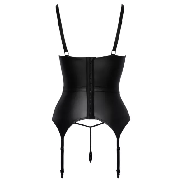 Abierta Fina - bh med åben barm og hofteholder - sort - L