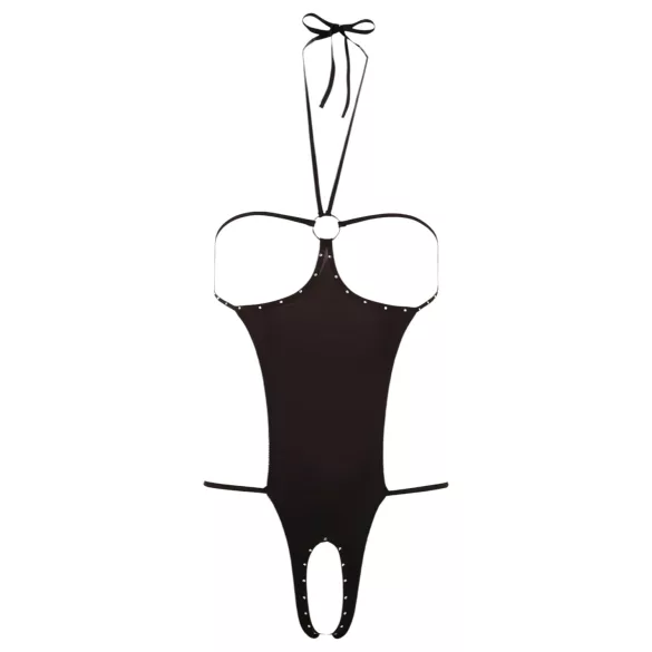 NO:XQSE - åben, sort sexbody med rhinsten (S-L)