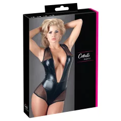 Cottelli - netbody - gennemsigtig skinnende - sort