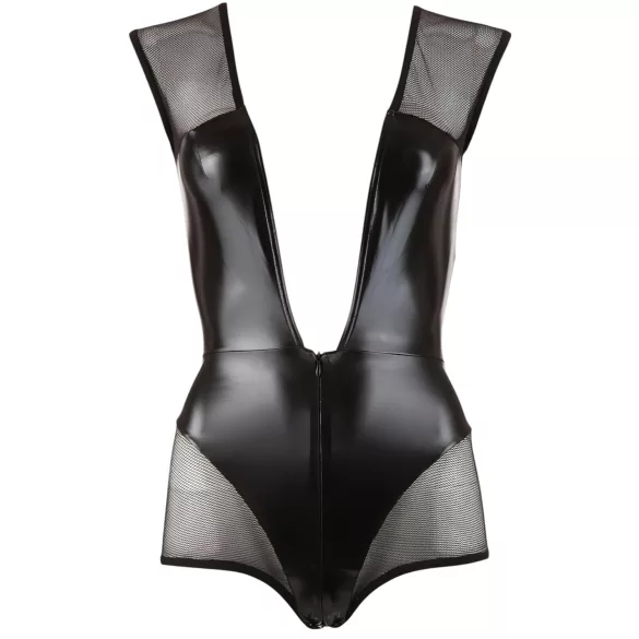 Cottelli - netbody - gennemsigtig skinnende - sort