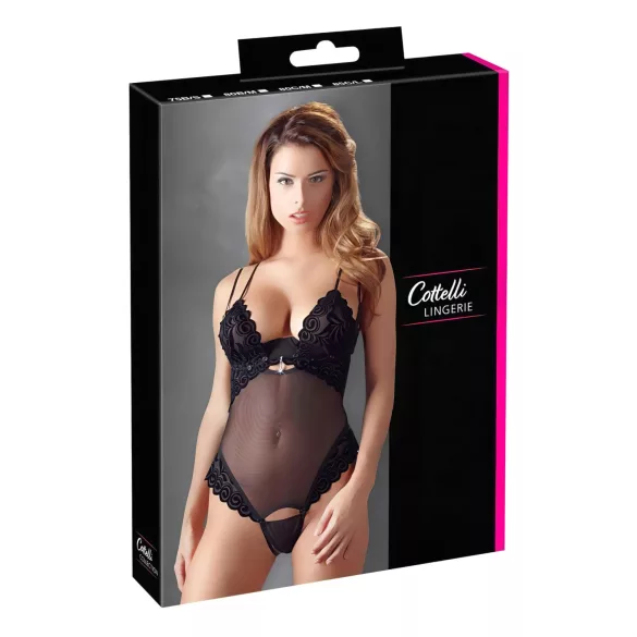 Cottelli - bodystocking - blød elastisk - sort - 80B/M