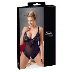 Cottelli - plus size bodystocking - blonde - sort - XXL