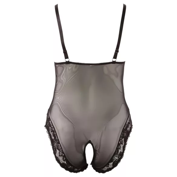 Cottelli - plus size bodystocking - blonde - sort - XXXL