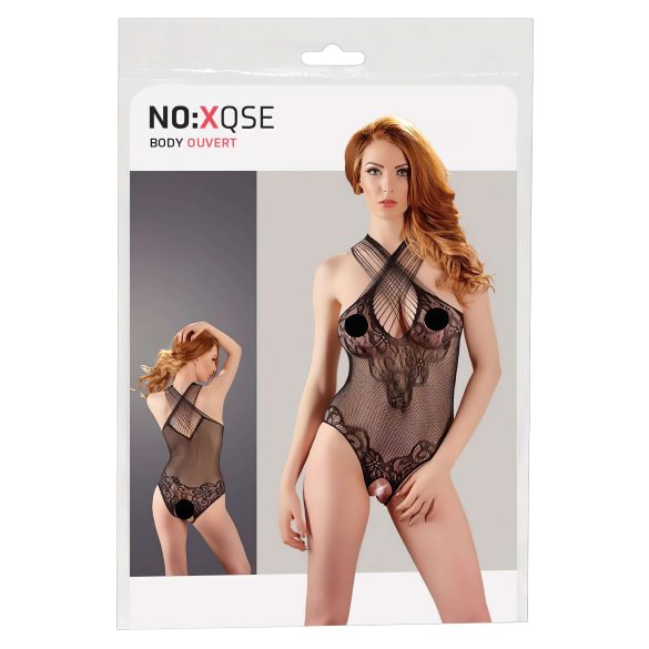 NO:XQSE - blomsterhalterneck, net body - sort (S-L)
