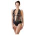 Cottelli - Blonder, halsrem bodystocking (sort)