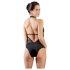 Cottelli - Blonder, halsrem bodystocking (sort)
