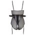 Cottelli Bondage - skinnende body med håndjern (sort) - XL