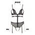 Cottelli Bondage - åben body med stropper og kæder - sort - XL
