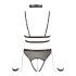 Cottelli Bondage - Åben body med stropper og kæder (sort) - XL