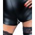 Noir - skinnende, langærmet shortsdragt (sort) - XL