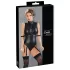 Cottelli Bondage - body uden ærmer og håndjern - wetlook - sort