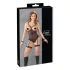 Cottelli Bondage - body med metalringe og håndjern - sort - L