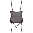 Cottelli Bondage - body med metalringe og håndjern - sort - L