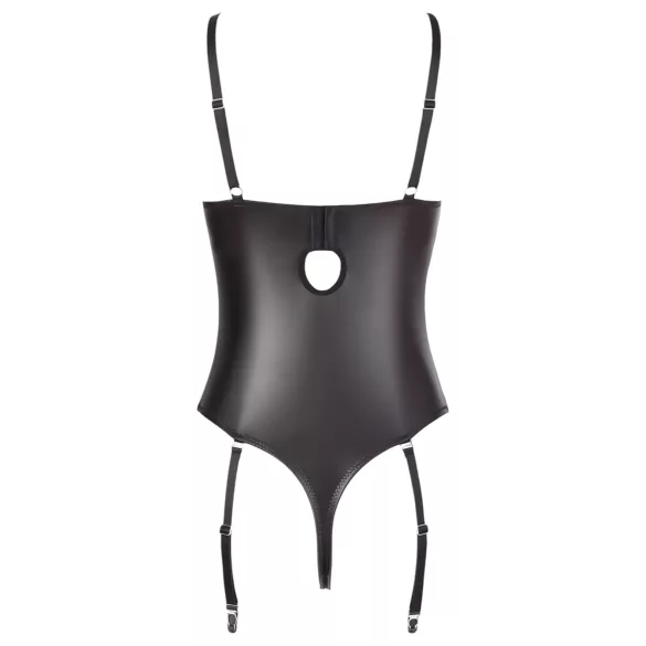 Abierta Fina - åben body - blonde med stropper - sort