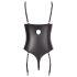 Abierta Fina - glitrende stropblonde åben body (sort)