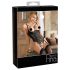 Abierta Fina - glitrende stropblonde åben body (sort) - 80B/M