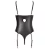Abierta Fina - åben body - blonde med stropper - sort - 80C/M