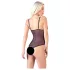 Cottelli - åben body med blonde og perler - sort - L