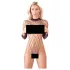 NO:XQSE - langærmet, sort net-body i mesh (S-L)