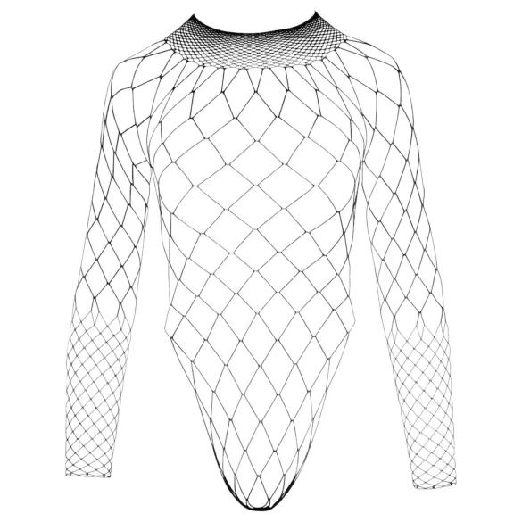 NO:XQSE - langærmet, sort net-body i mesh (S-L)