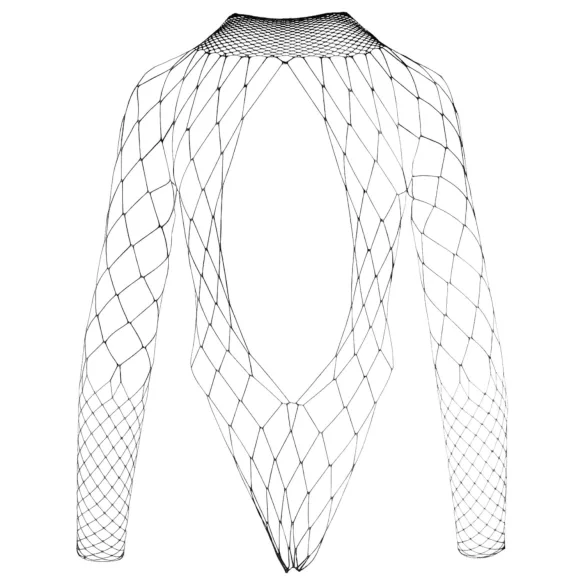 NO:XQSE - langærmet, sort net-body i mesh (S-L)
