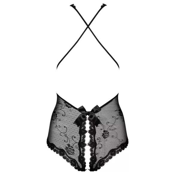 Obsessive Fiorenta - bodystocking med perler - åben - blonde - sort