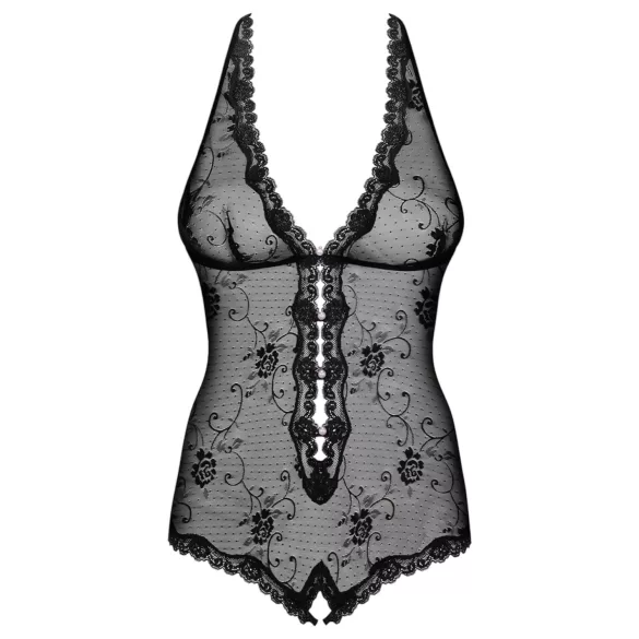 Obsessive Fiorenta - bodystocking med perler - åben - blonde - sort