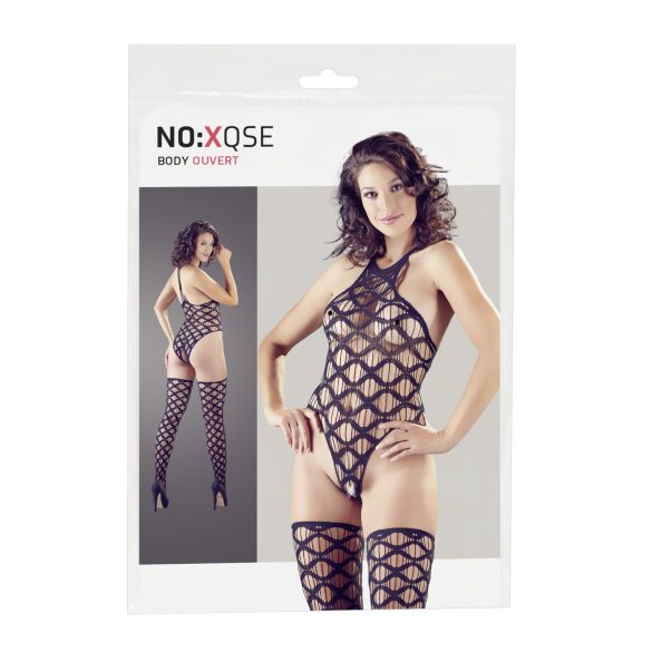 NO:XQSE - bølget bodysuit og stay-ups sæt - sort (S-L)