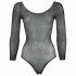 NO:XQSE - langærmet, glitrende netbodystocking - sort (S-L)