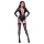 Cottelli - langærmet, åben bodystocking med håndjern (sort)