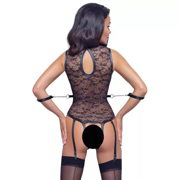 Cottelli Bondage - blondebody med stropper - sort - L